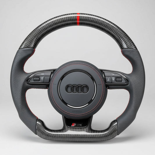 Volant Custom Carbone & Détails Rouges - Audi A3 8P/8V1