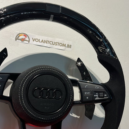 Volant Custom Carbone Forgé Noir/Gris avec SHIFTLED - Audi TT/R8/A7/+
