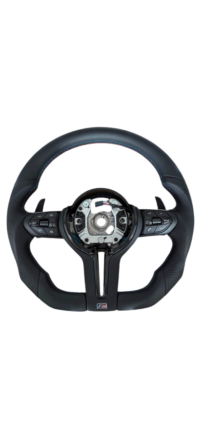Volant BMW M Sport Cuir Perforé - Série F - Look Noir Brillant