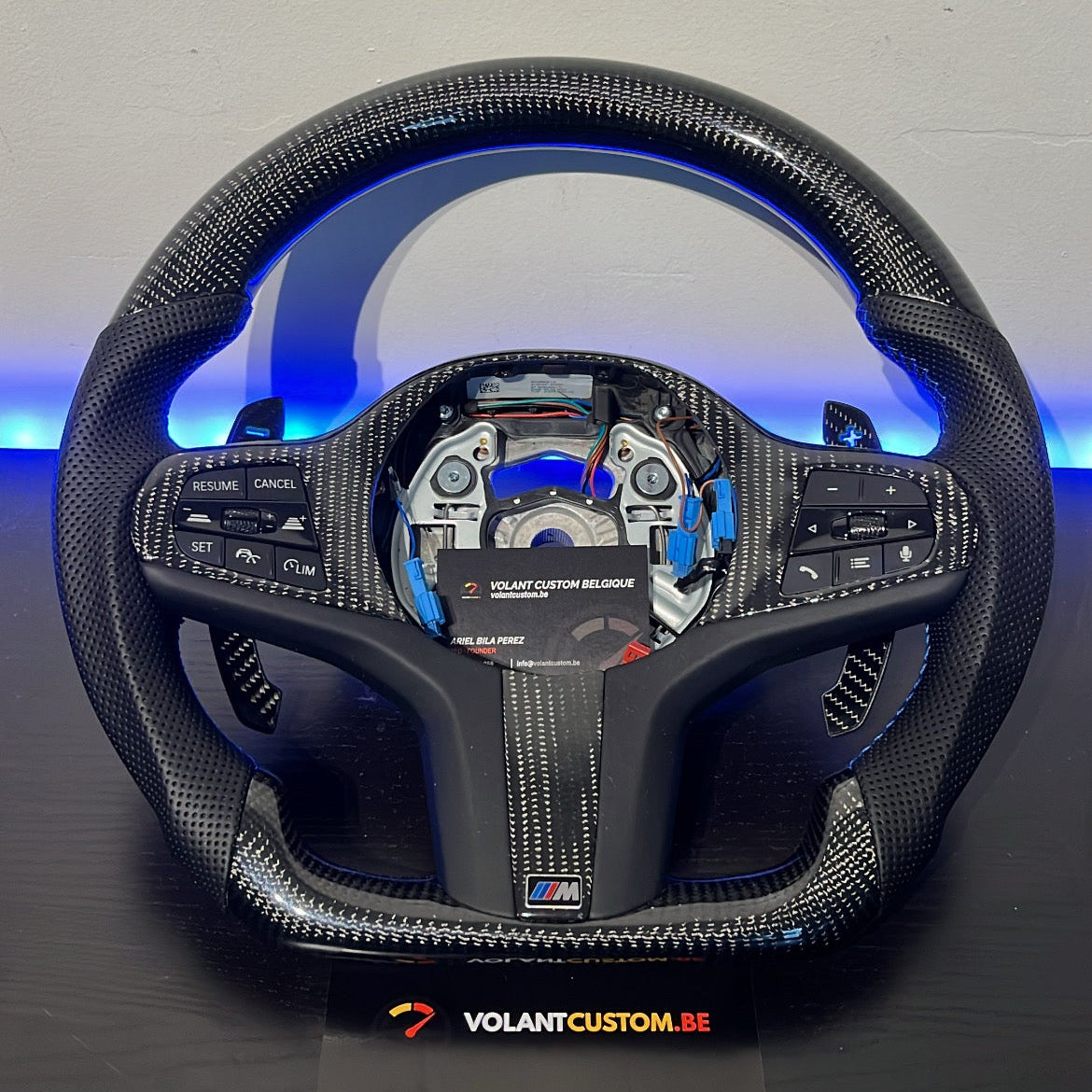 Volant Custom Série G Cuir Perforé & Carbone Tressé - BMW G2X/G3X/G8X/+