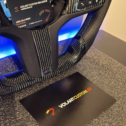 Volant Custom Série G Cuir Perforé & Carbone Tressé - BMW G2X/G3X/G8X/+