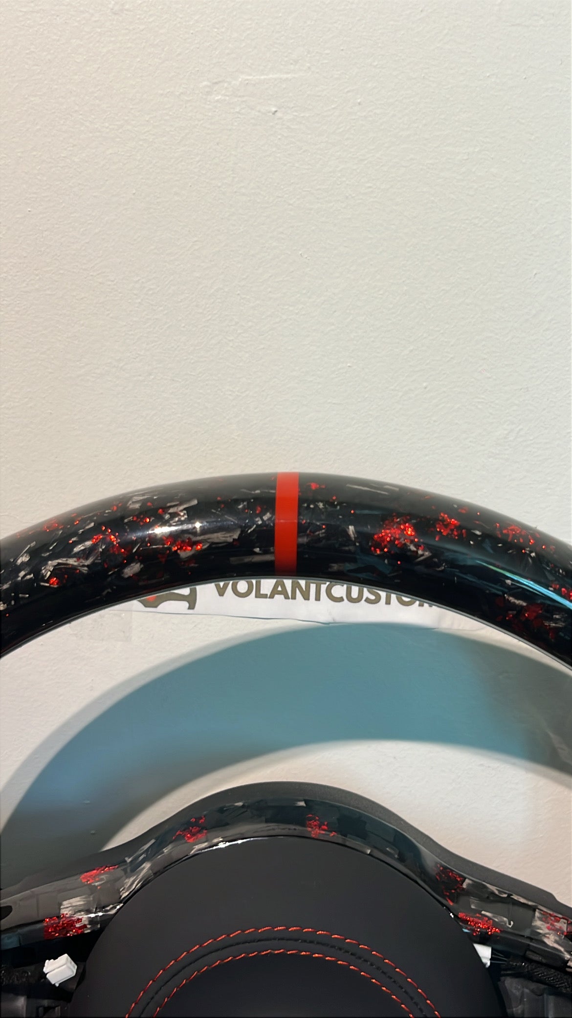 Volant Custom Carbone Forgé LED & Détails Rouges - VW Golf 7 GTI/R