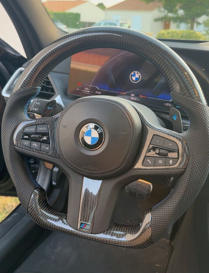 Volant Custom Série G Cuir Perforé & Carbone Tressé - BMW G2X/G3X/G8X/+