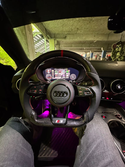Volant Custom Carbone & Détails Rouges - Audi TT/R8/A7/+