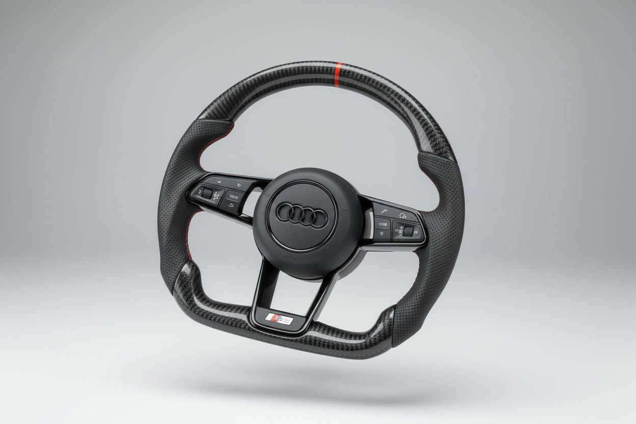 Volant Custom Carbone & Détails Rouges - Audi TT/R8/A7/+
