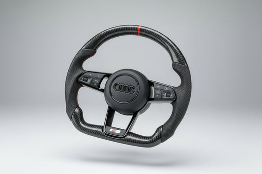 Volant Custom Carbone & Détails Rouges - Audi TT/R8/A7/+
