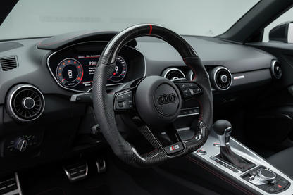 Volant Custom Carbone & Détails Rouges - Audi TT/R8/A7/+