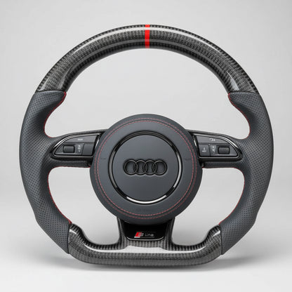Volant Custom Carbone & Détails Rouges - Audi A3 8P/8V1